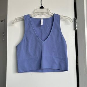 Athleta Aurora Crop Rib Tank - Victorian Periwinkle